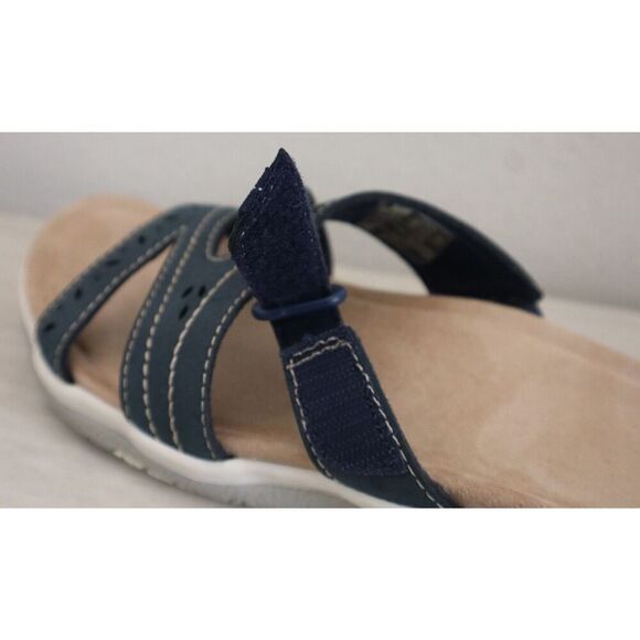Earth Origins Women's Sz 11 M Navy Blue Perforated Sandra Slide Sandals - Picture 8 of 12